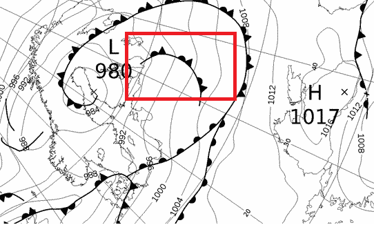 Барическая ложбина на пути к Москве. 06.04.2022. 
Источник: https://www1.wetter3.de/archiv_ukmet_dt.html