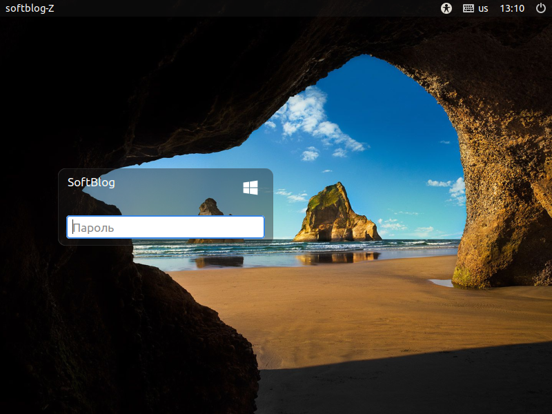 Окно входа Linuxfx 10