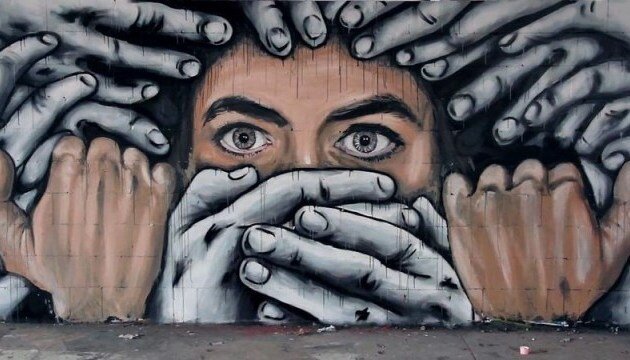 Вот так или как-то так обычно изображают ужас отсутствуя свободы слова. Картинка из сети для иллюстрации.