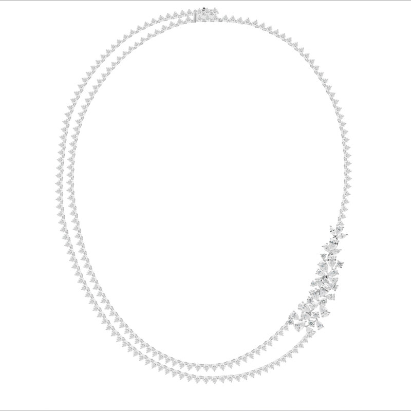 Колье Mercury Flower из белого золота с бриллиантами