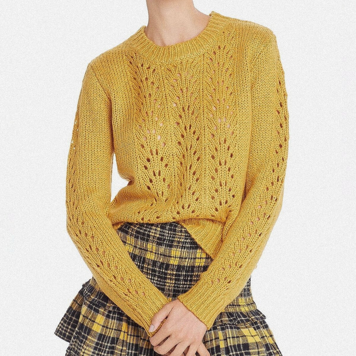 Джемпер классической посадки с ажурным узором 