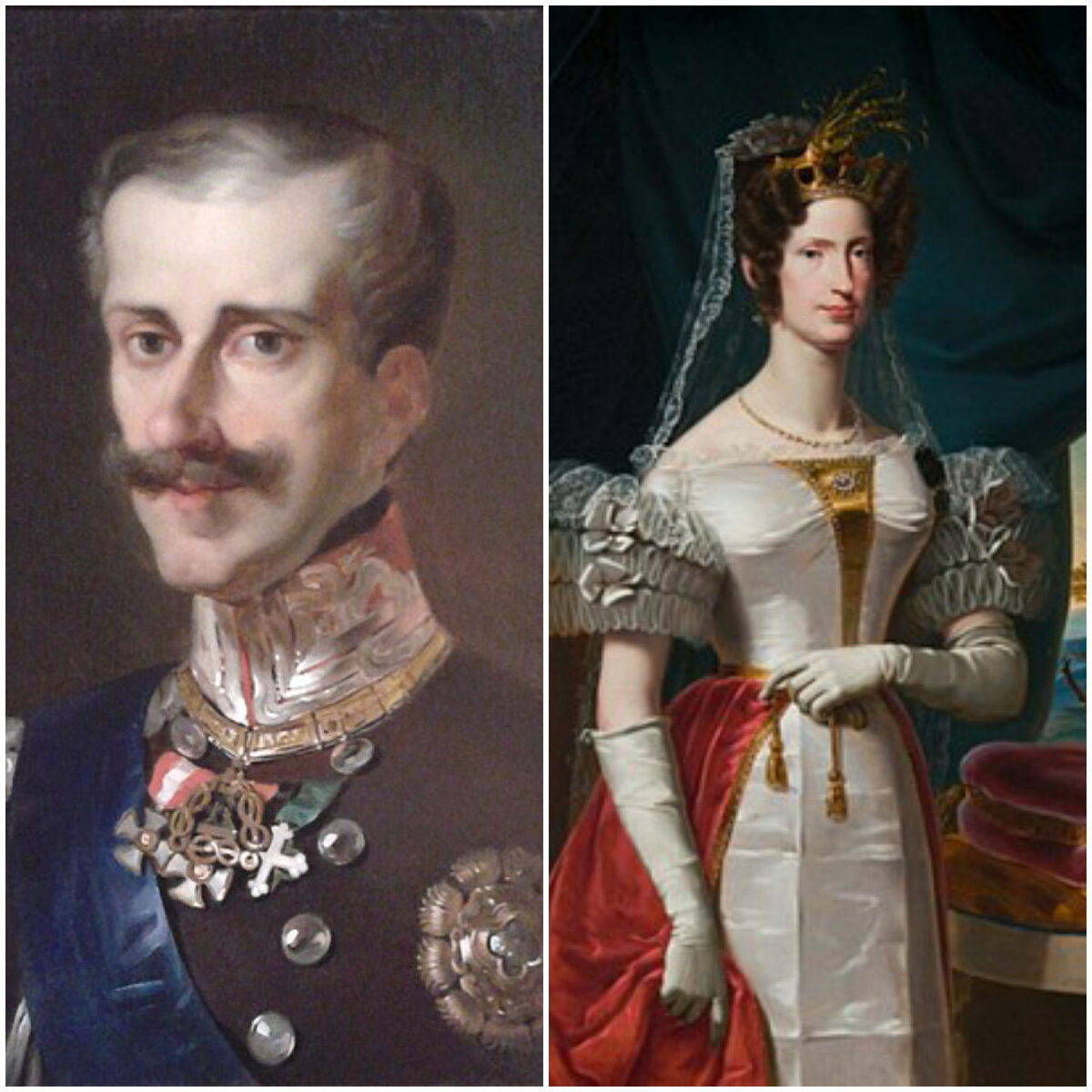 Родители Витторио - Карл Альберт и Мария Тереза Тосканская