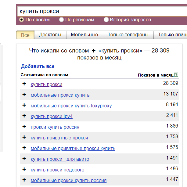 Популярные запросы