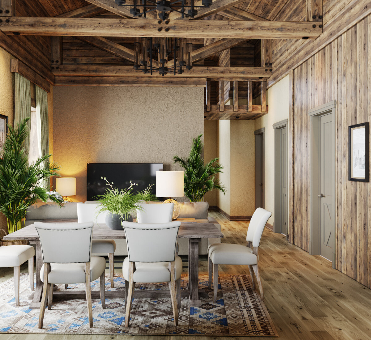 Гостиная вид на диванную группу, со стороны кухни