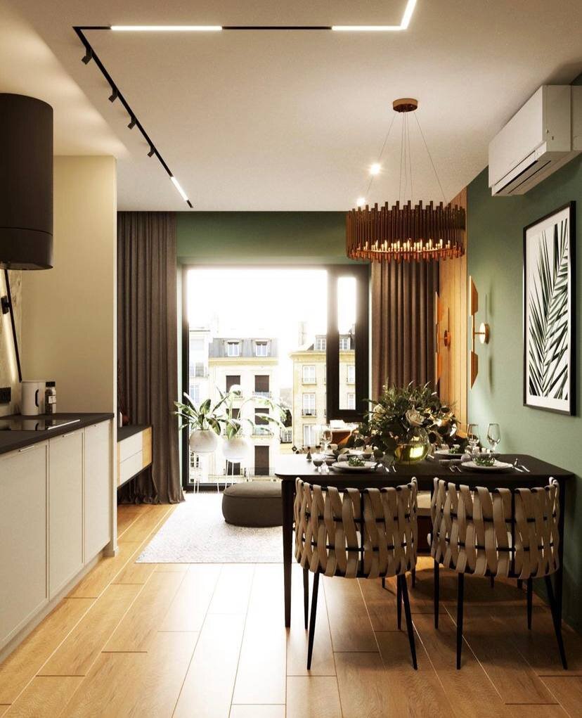 Напольное покрытие нельзя выбирать вслепую, с обоями, конечно, попроще будет. Проект @tt_interior, на стене за телевизором обои "Wall Street" из коллекции "ALIVE".