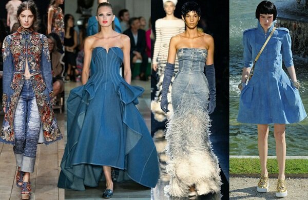 Джинса от кутюр: 1 Alexander McQueen, 2 Carolina Herrera, 3 Jean Paul Gaultier, 4 Chanel. 