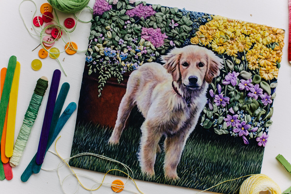 🌺 Шикарная картина в подарок. Вышивка лентами видео мастер класс / Embroidery Paintings