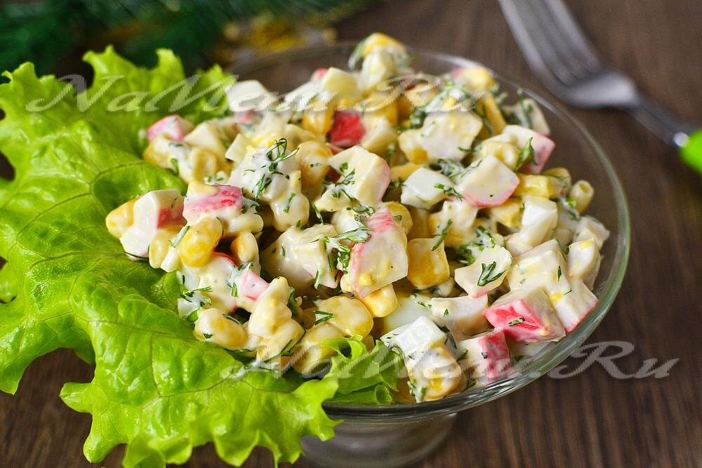 Рецепт салата морской с крабовыми палочками