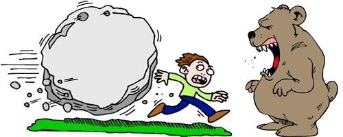 between a rock and a hard place