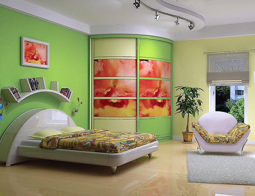 Угловой радиусный шкаф-купе