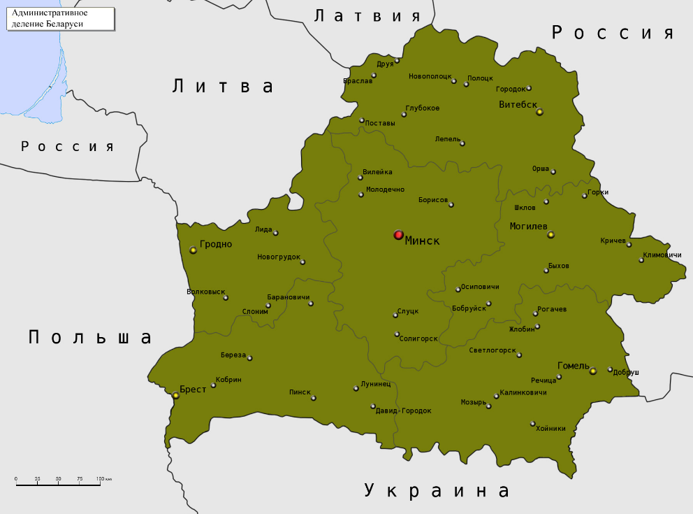 Беларусь на карте