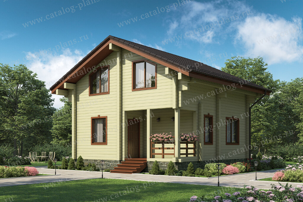 Проект деревянного дома с мансардой № 13-9