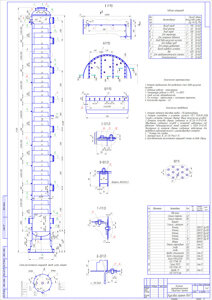 Чертеж ректификационной колонны