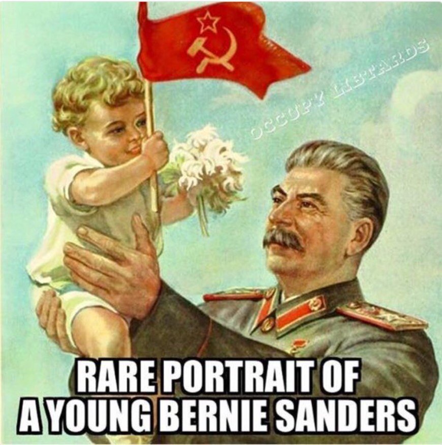 Надпись внизу - Rare portrait of a young Bernie Sanders - Редкое изображение юного Берни Сандерса. Источник ThePublicEditor.com