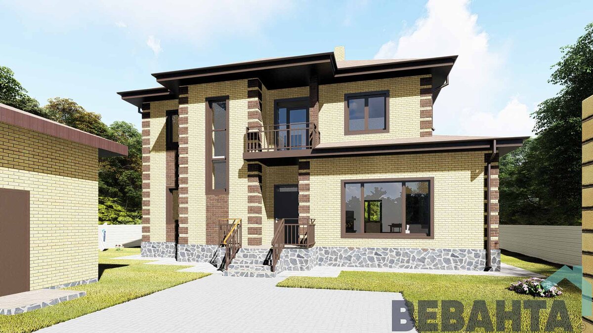 Габаритные размеры  дома — 12,9 х 10,2 м.