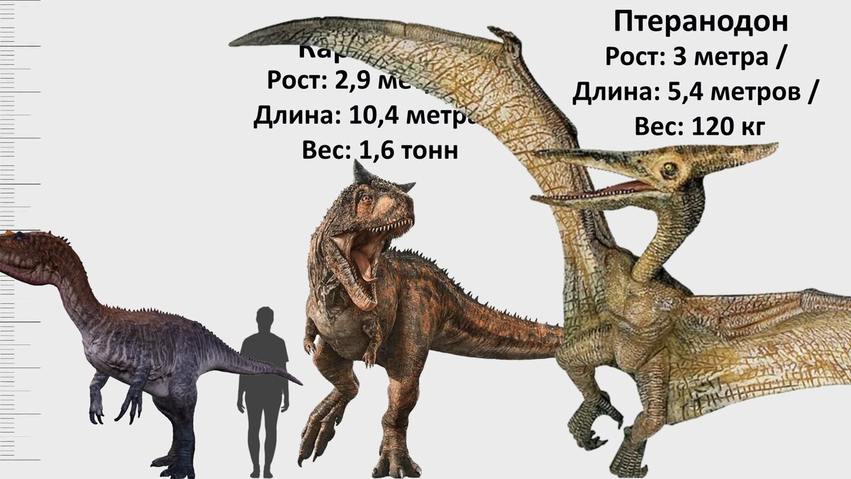 Сравнение всех динозавров из Мира и Парка Юрского периода