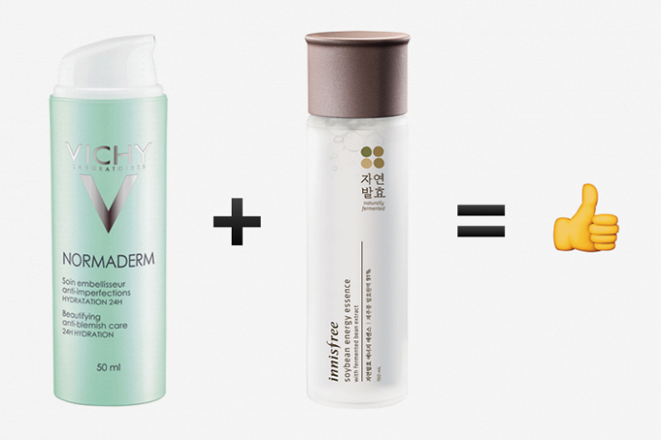 Увлажняющий крем для проблемной кожи Vichy Normaderm и эссенция Innisfree Soybean Energy