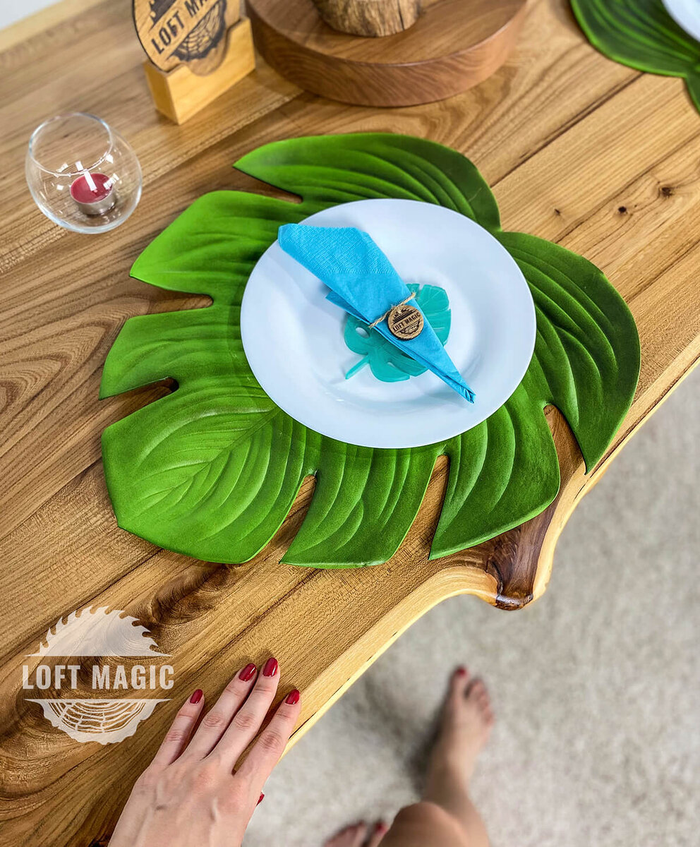 Большой Обеденный Стол из Слэба Карагача L-102145