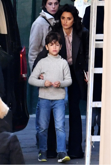 Крус с 9-летним сыном Лео