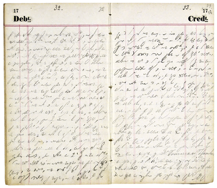 Фотография стенографического дневника жены Достоевского