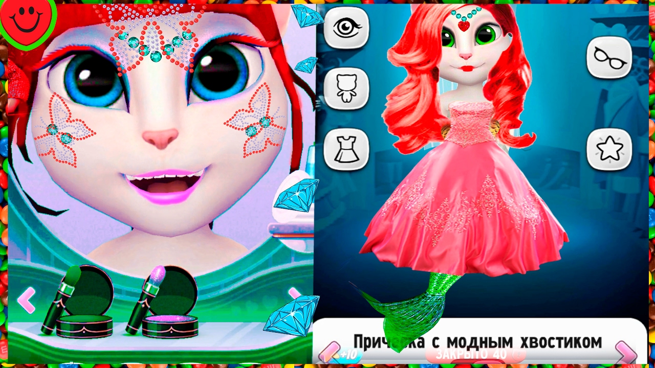 Моя Говорящая Анджела Сборник Мermaid Русалочка My talking angela игровой  мультик про котиков