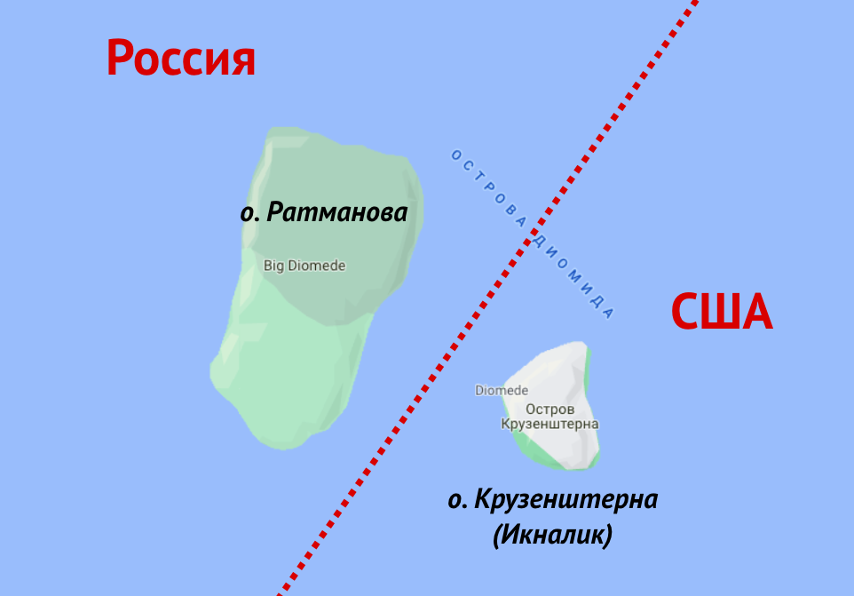 Сколько километров до островов. Остров Ратманова пролив. Остров Ратманова и остров Крузенштерна. Остров Крузенштерна в Беринговом проливе. Острова Ратманова и Крузенштерна на карте.