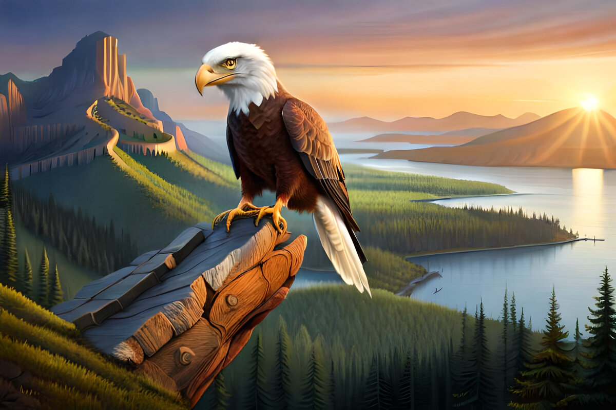 Гордый орлан. Нейросеть Blue Willow.