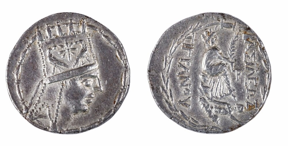Серебряная тетрадрахма с изображением Тиграна Великого