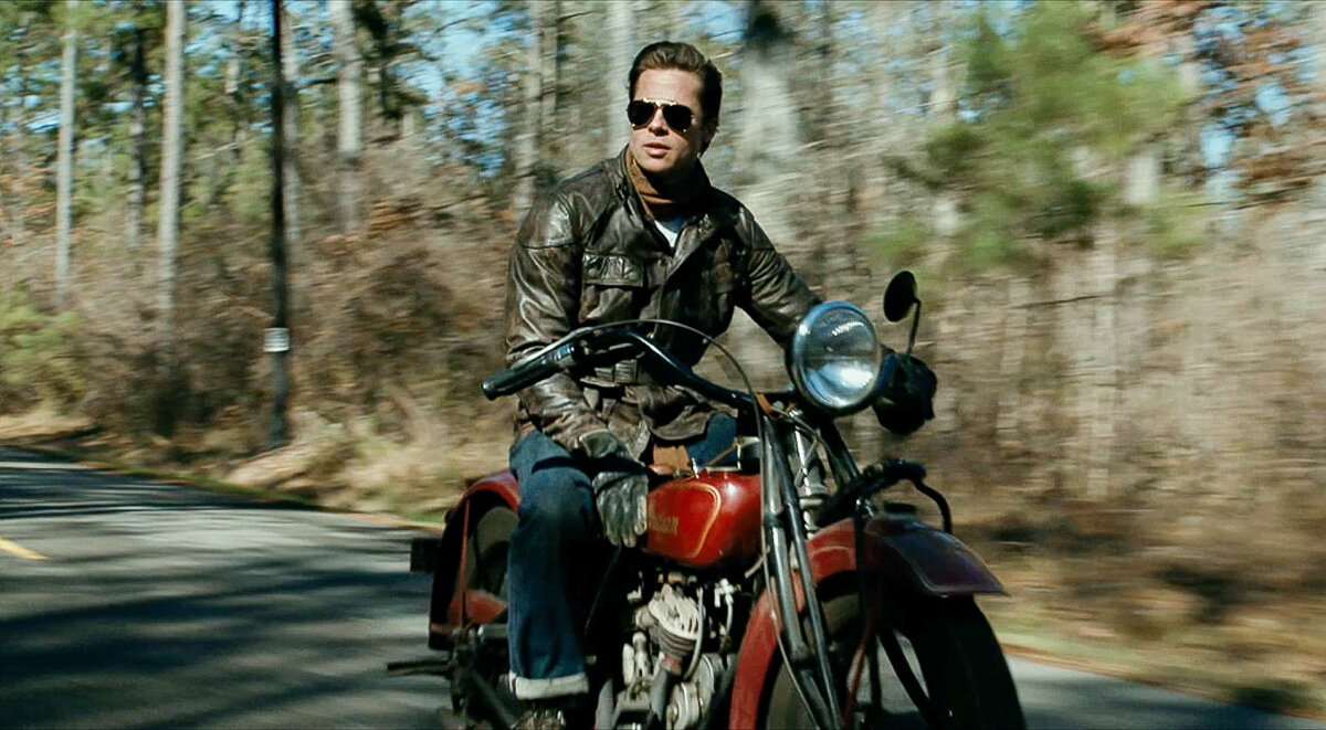 Brad Pitt on Motorcycle