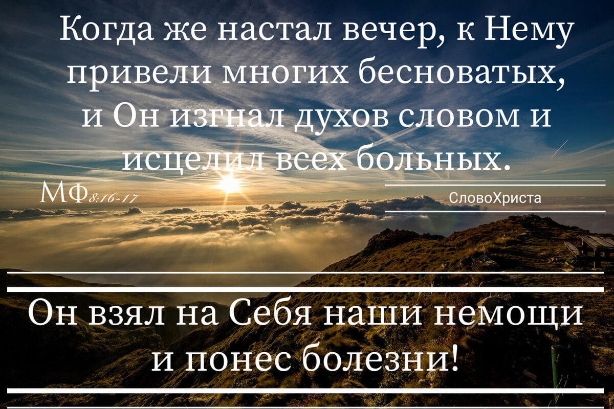 Он взял на Себя наши немощи и понес болезни