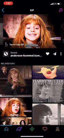 Он отобразится на экране со всеми платформами, на которых вы можете поделиться GIF.