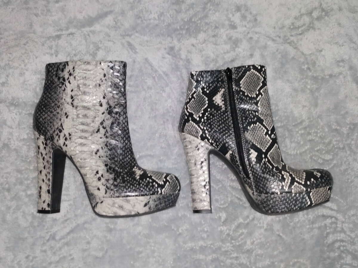 Как же вовремя я ухватила стильные ботильоны за 60 рублей! "Змеиный" принт снова в моде! 