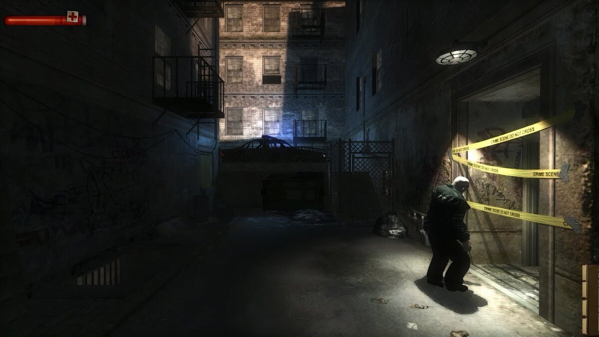 Игра с самого начала погружает нас в атмосферу города. Мы идём по месту преступления, слушаем как коп ругается а сами смотрим на не лучшее состояние места.