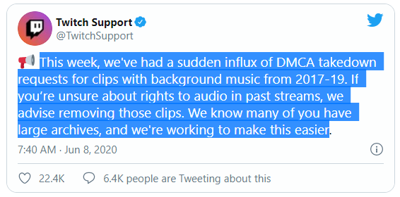 Вот что пишет Twitch по этому поводу :