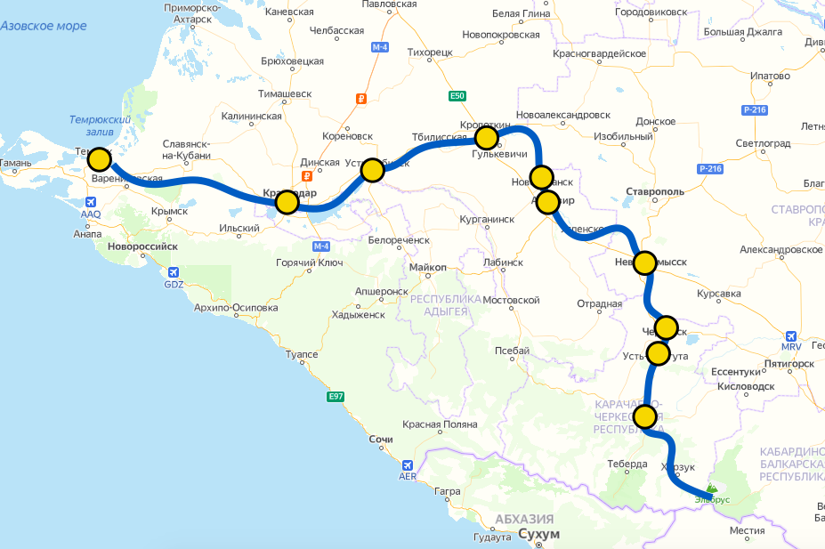 Краснодарский край на карте - спутник и схема