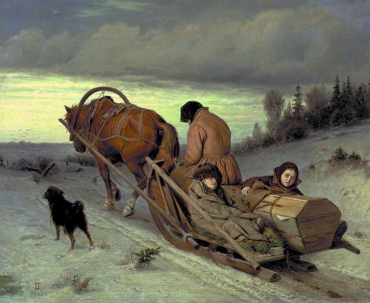 Проводы покойника, 1865. Государственная Третьяковская галерея, Москва