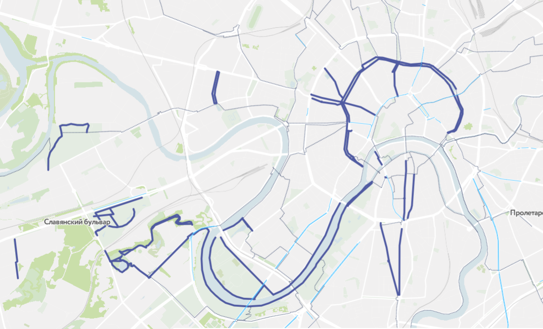 Карта велодорожек москвы и московской области