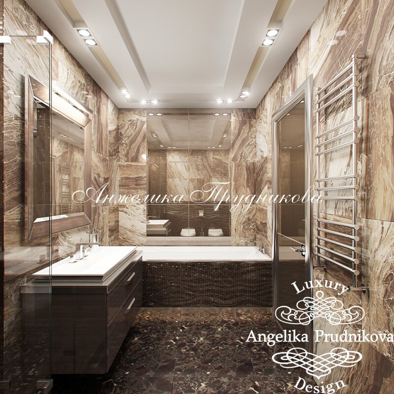 На фото: Дизайн ванной комнаты в Солнцево