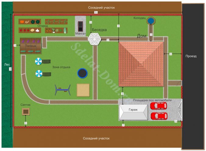 План дачного участка 6 соток схемы (148 фото)