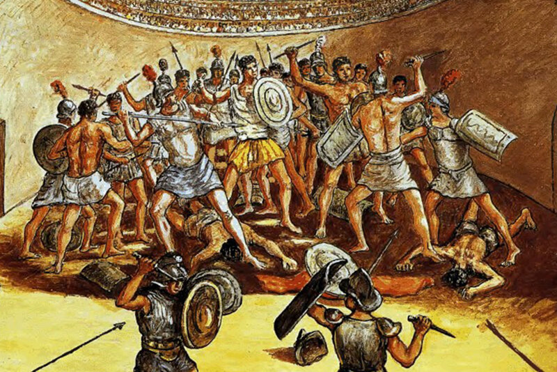 Картина бой гладиаторов в древнем Риме. Школа гладиаторов в древнем Риме. Бои гладиаторов в древнем Риме живопись.