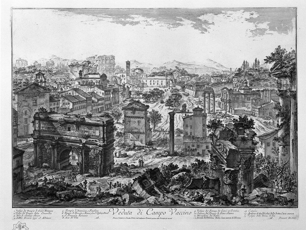 Гравюра Пиранези с изображением Форума, ок. 1756 г.