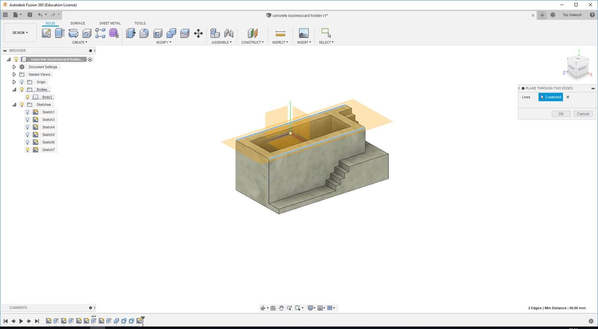 Плоскость проходящая через 2 ребра. 