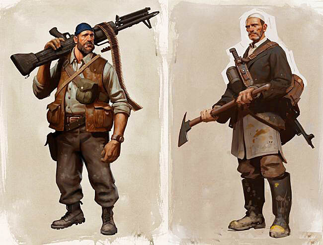 Предположительный концептуальный рисунок персонажей Left 4 Dead 3, созданный в 2013 году