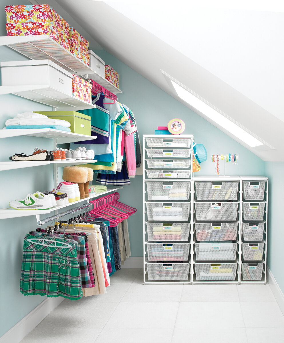 Гардеробная Elfa в мансарде