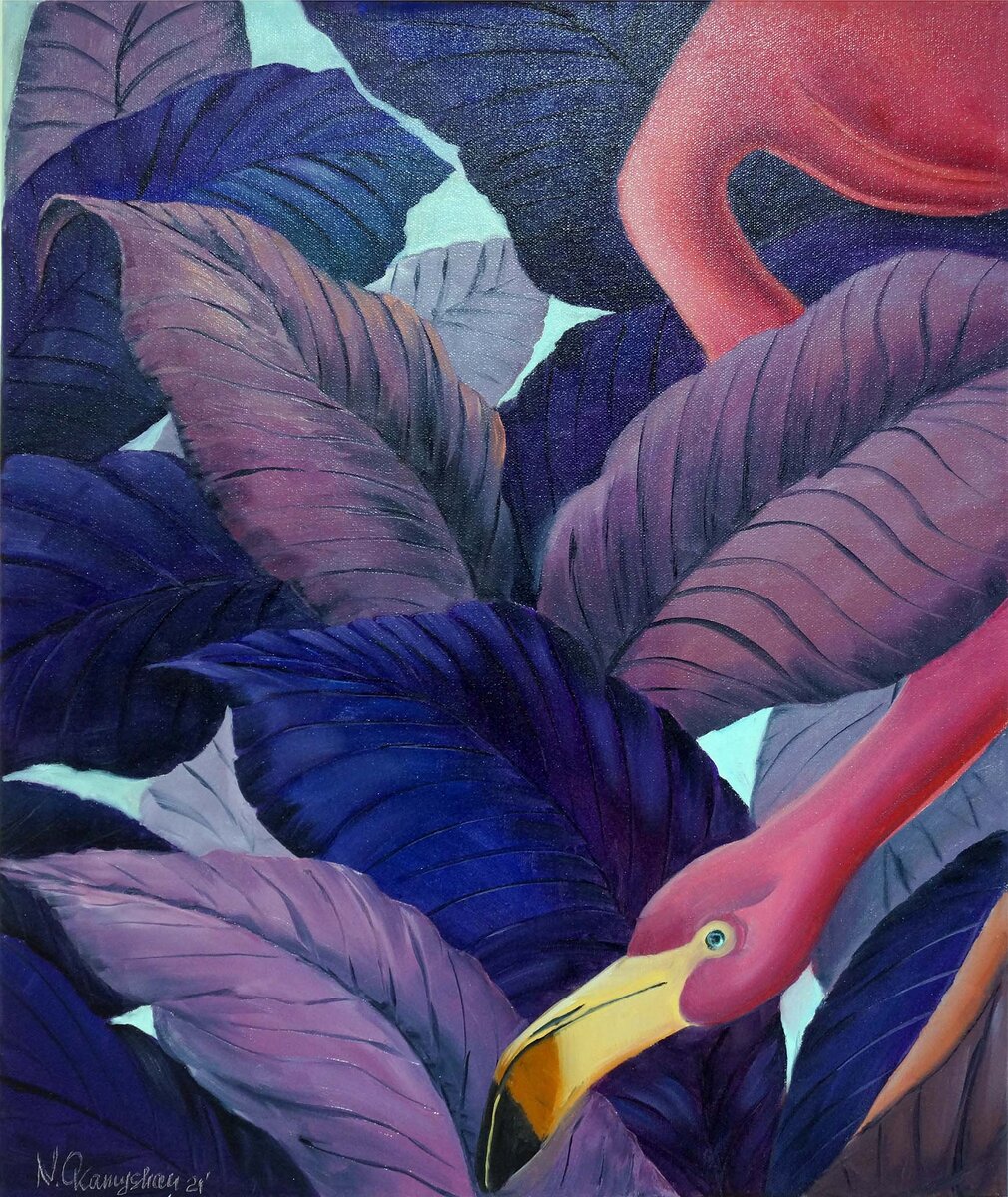 Камышан Ната Фламинго 60х50 хм 2021 г #андеграунд22 