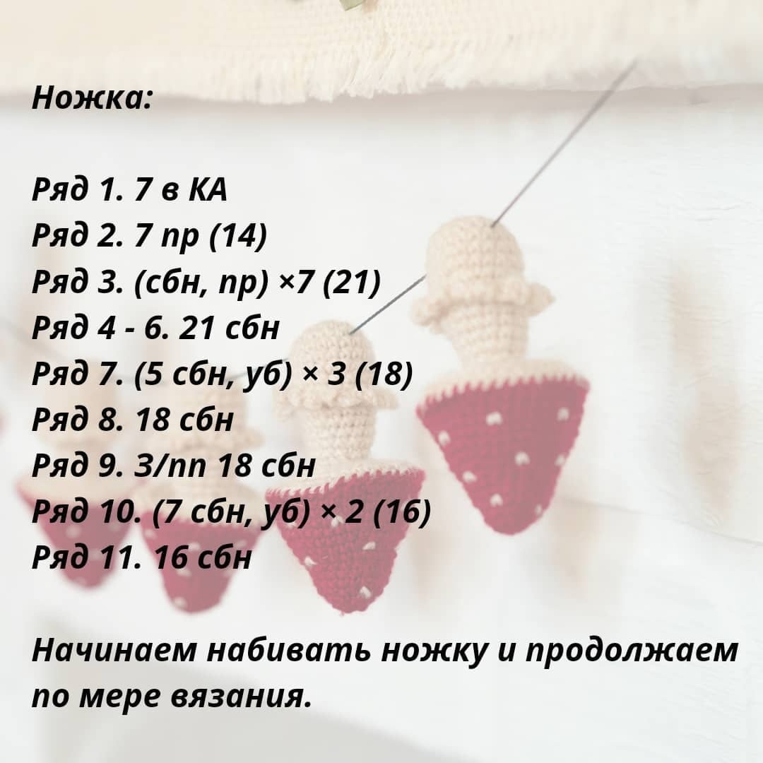 Схема вязания мухомора крючком