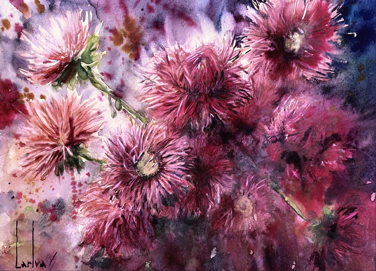 Астры. Художник Лариса Сазонова