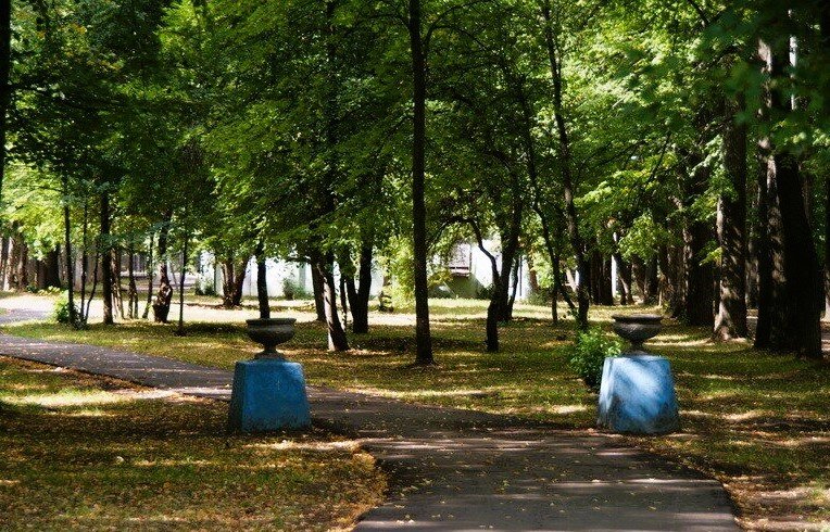 Парк г. Гаврилов-Ям. Парк площадью 3 га расположен на холмистом мысу длиной 350 м, образованном извилистым изгибом реки Бочовки. С запада мыс ограничивает заболоченная пойма реки Которосль.