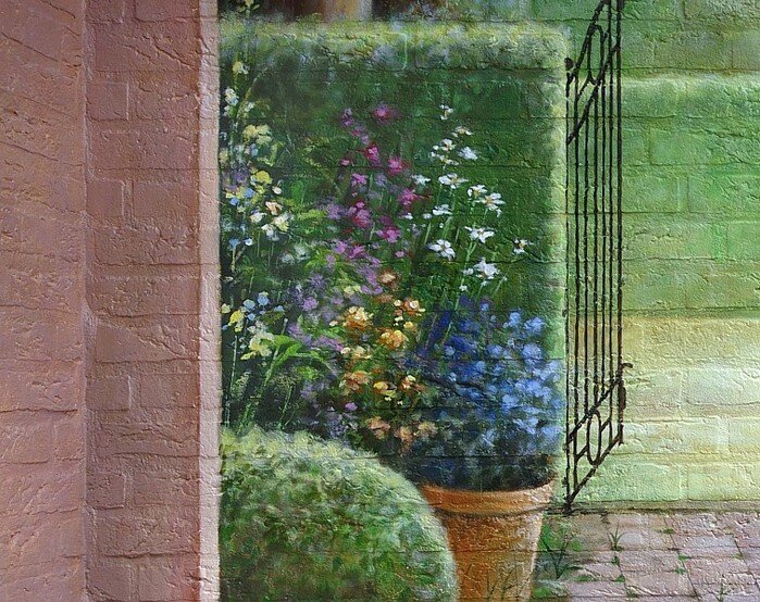 Фото из интернета - здесь обманка оживляет скучный мощеный уголок