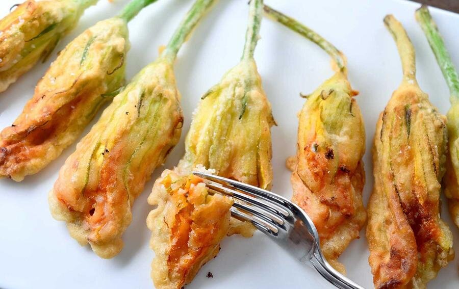 Цветы кабачка или тыквы в кляре